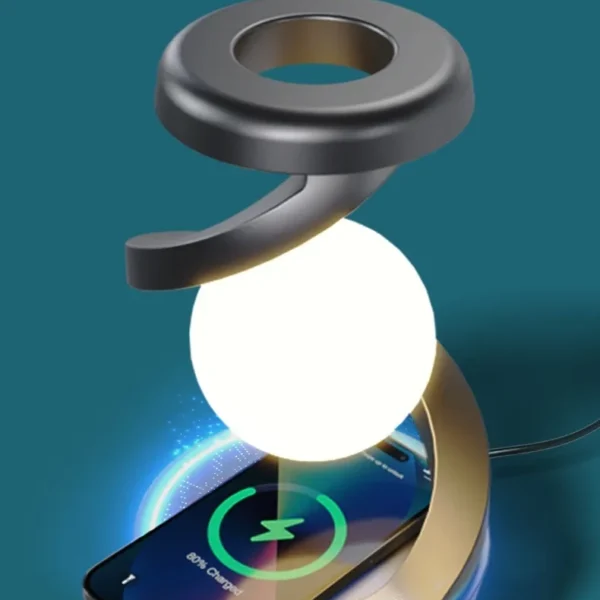 Rotating Moon Desk Lamp – Wireless Charging & Sensor Control Table Lamp for Home & Desk