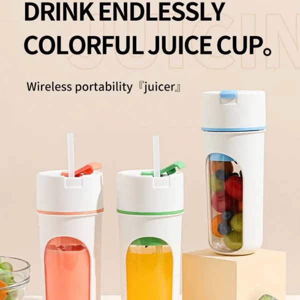 Portable Electric USB Rechargeable Juicer Blender – Kitchen Fruit & Vegetable Mixer