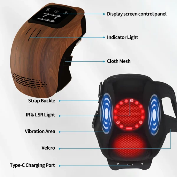 Intelligent Rechargeable Knee Massager with Heat & Vibration Therapy