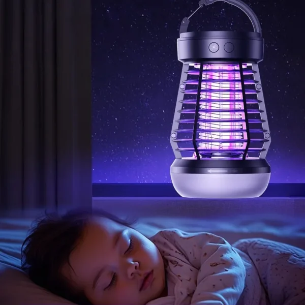 Rechargeable Mosquito Killer 2-in-1 USB Lamp & Electric Fly Swatter