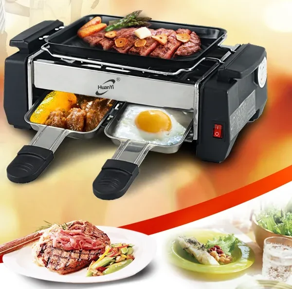 Smoke-Free Korean Electric Teppanyaki Grill – Portable Non-Stick Indoor BBQ Grill for Couples & Small Families