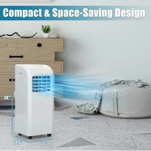 8000 BTU Portable Air Conditioner with Dehumidifier – 3-in-1 Cooling Unit for Home, Bedroom & Office