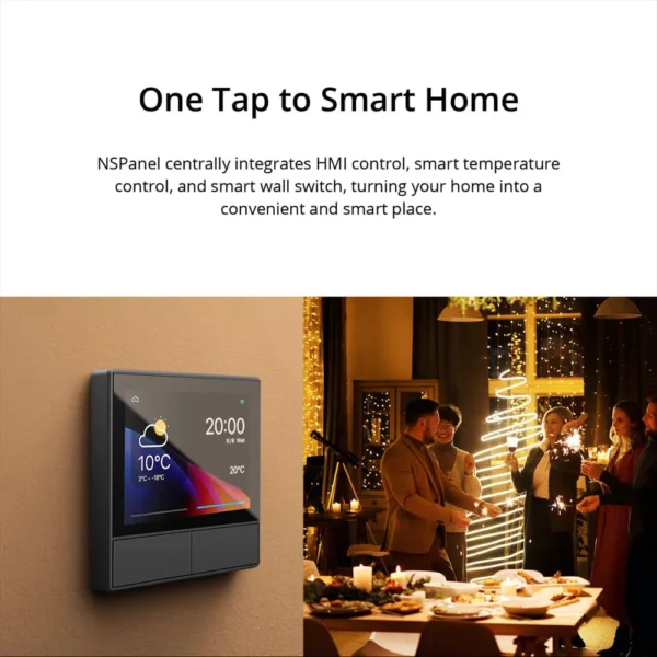 Smart WiFi Thermostat with HMI Touchscreen – Programmable Home Temperature Controller for Heating & Cooling Systems