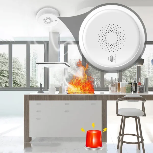 Smart WiFi Smoke Detector – Wireless Smoke Alarm with Remote App Alerts & Home Security Sensor