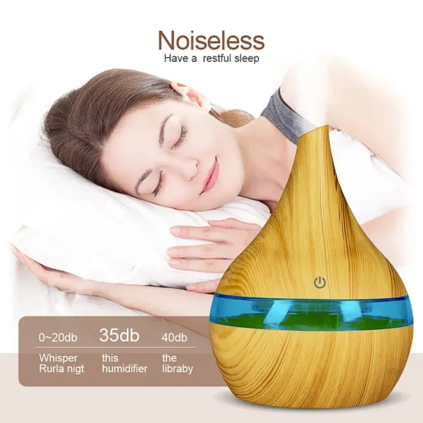 LED Essential Oil Diffuser – Ultrasonic Aromatherapy Humidifier with Color-Changing Light for Bedroom, Home & Office