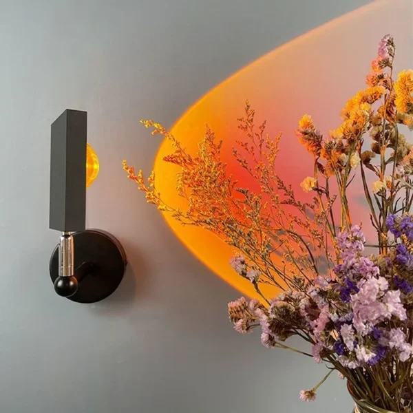 Sunset Projection Lamp – LED Wall & Bedside Atmosphere Light for Bedroom, Living Room & Home Decor