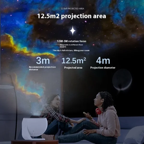 HD Galaxy Star Projector – Smart Starry Sky Night Light with Nebula Effects, Remote Control & Timer for Bedroom & Home Theater