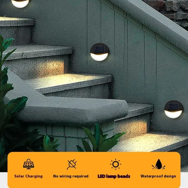 Solar Outdoor Stair Lights – Waterproof LED Step Wall Lights for Deck, Fence, Patio & Garden Path