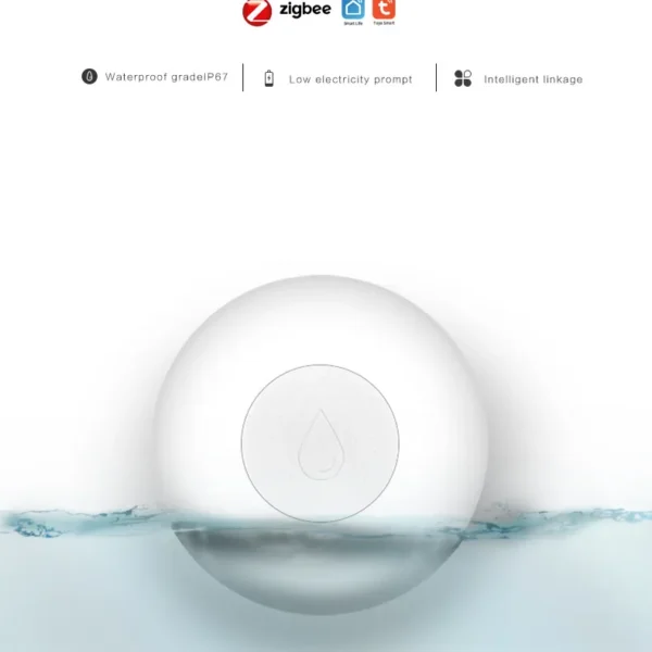 Zigbee Wireless Water Leak Sensor – Smart Flood Detector with Real-Time Leak Alerts for Home Security