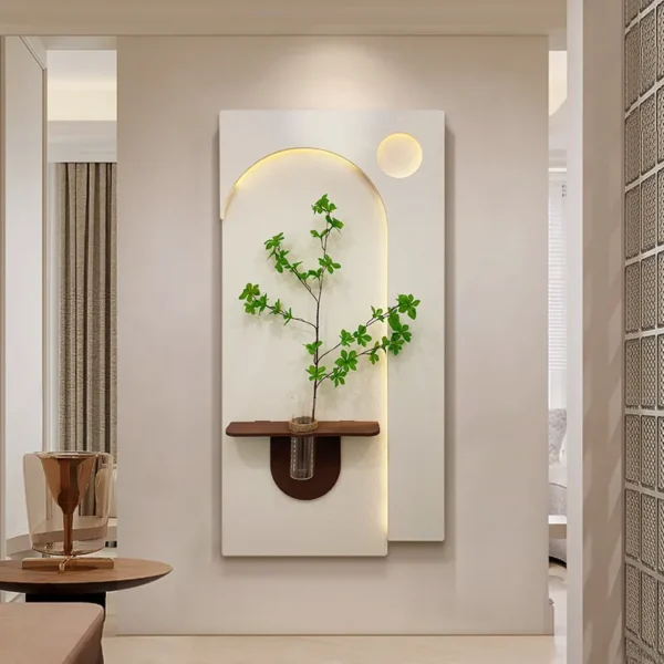 Hydroponic Green Plant Wall Light – Decorative Botanical Wall Art with LED Lighting for Entryway, Hallway & Living Room