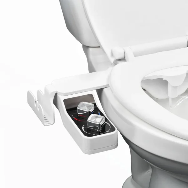 Hot & Cold Non-Electric Bidet Toilet Attachment – Ultra-Thin Dual Nozzle Bidet Seat Attachment with Adjustable Water Pressure