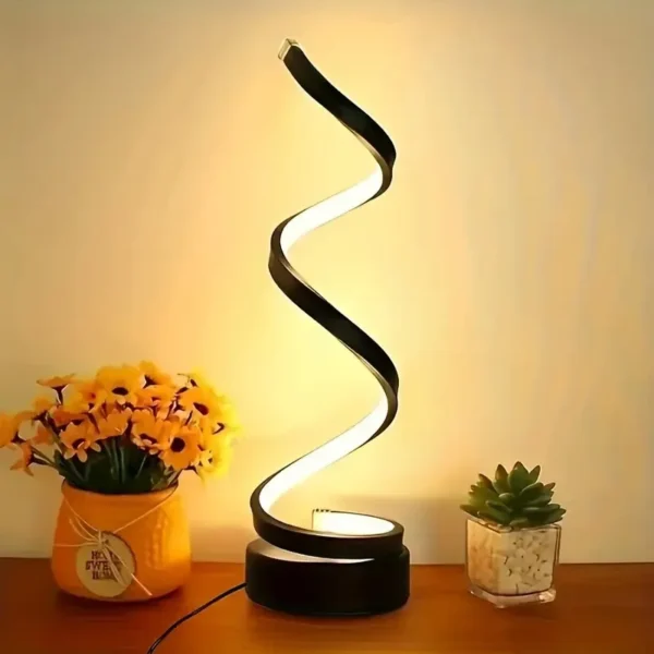 USB Powered Spiral LED Desk Lamp – Modern Adjustable Table Lamp for Home Office, Bedroom & Study