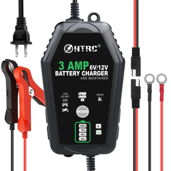 Automotive Battery Charger & Repair Tool – Portable Car Battery Charger with Smart Charging & Maintenance Function