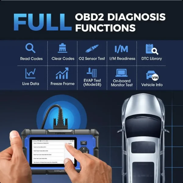 Professional OBD2 Car Diagnostic Scanner – Full-System Vehicle Code Reader with Touchscreen & Advanced Diagnostics