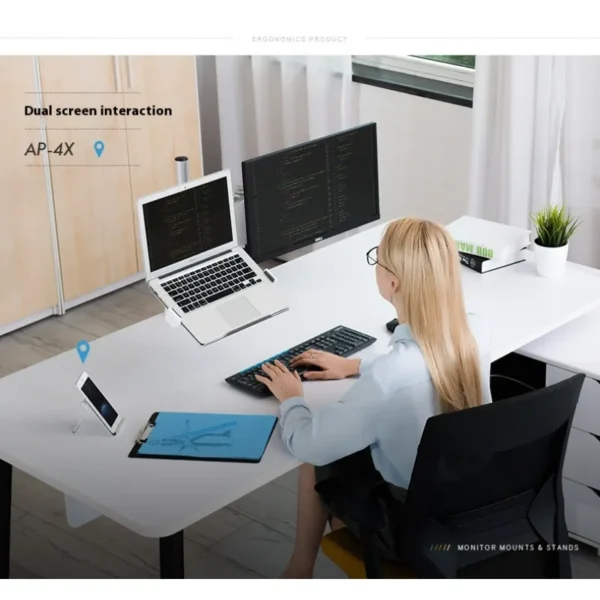 Adjustable Laptop Stand Desktop Riser – Ergonomic Height-Adjustable Computer Holder for Home & Office