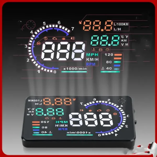 OBD2 Car HUD Display – Head-Up Digital Speedometer with Vehicle Information
