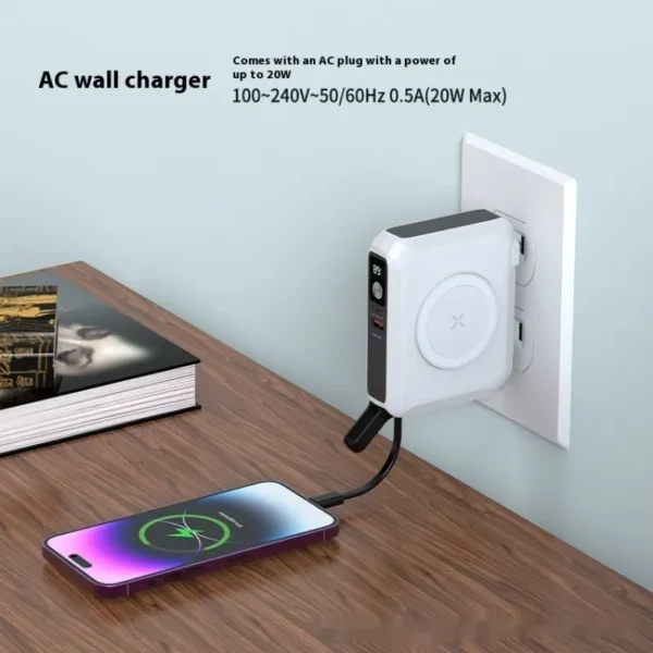 65W Magnetic Travel Charger & Power Bank – Multifunctional Wall Charger with Laptop Charging Support