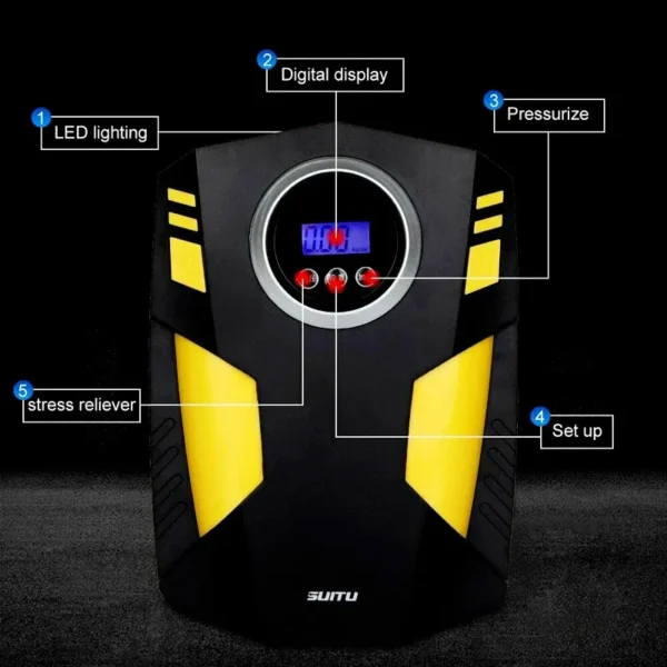Digital Electric Car Tire Inflator – Portable 150 PSI Air Compressor with Smart Display & Auto Stop