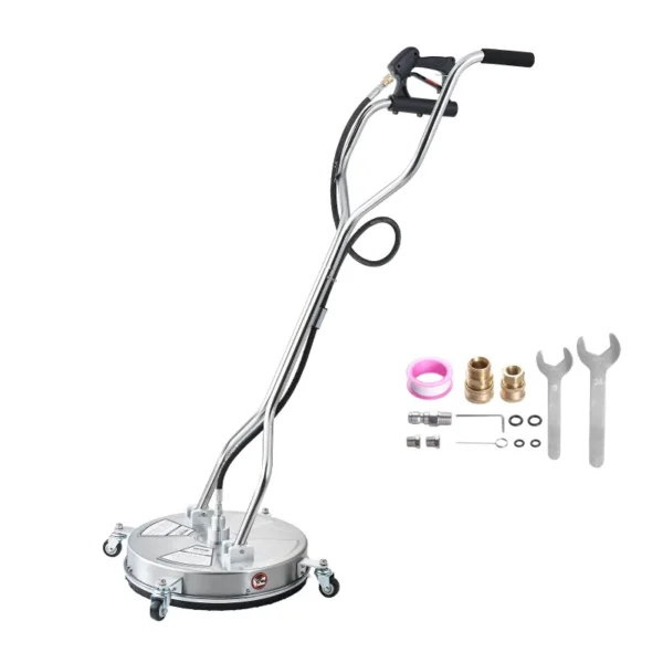 18-Inch Pressure Washer Surface Cleaner – 4000 PSI Commercial-Style Cleaner with 4 Wheels & Dual Handle