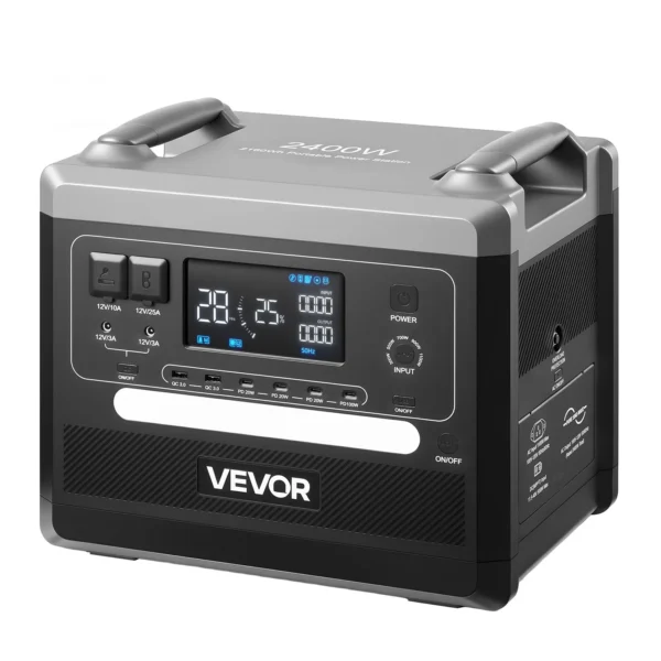 2400W 2160Wh LiFePO4 Portable Power Station – Expandable Solar Generator with 10 Output Ports for Home, Camping & RV
