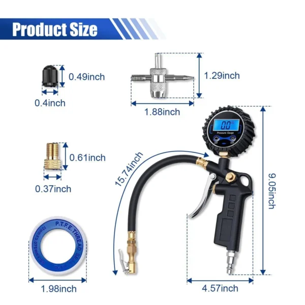 Digital Tire Pressure Gauge – Accurate Car Tire Pressure Tester with LCD Display