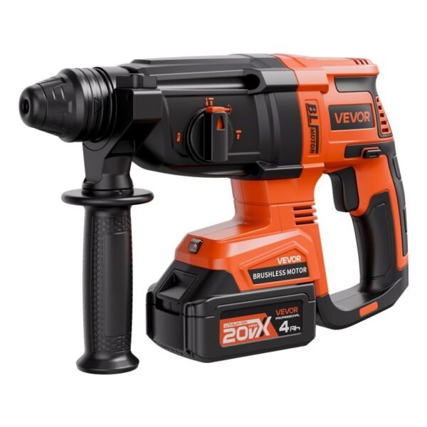 20V SDS-Plus Brushless Cordless Rotary Hammer Drill – 4-Function Heavy-Duty Hammer Drill Kit