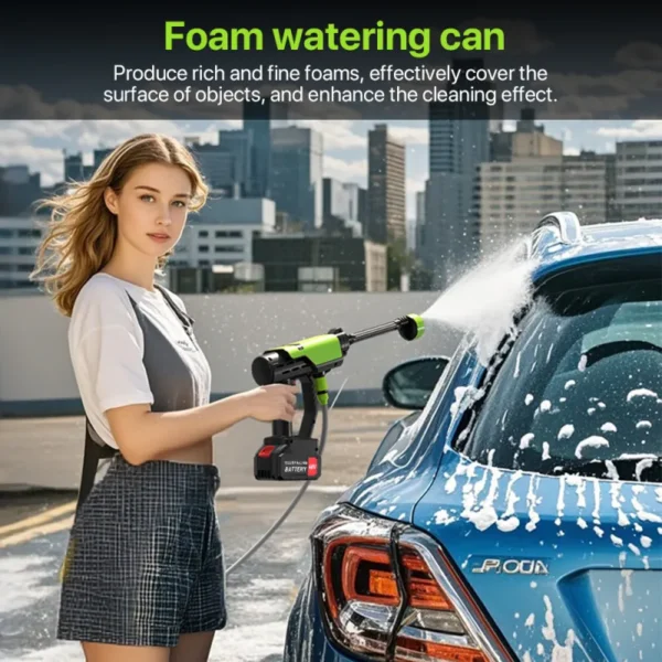 Cordless Portable Pressure Washer – High Power Jet Cleaner with 2 Batteries for Car & Outdoor Cleaning