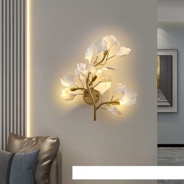 Ginkgo Leaf Wall Lamp – Luxury Modern Decorative Wall Light for Living Room, Bedroom & Sofa Area