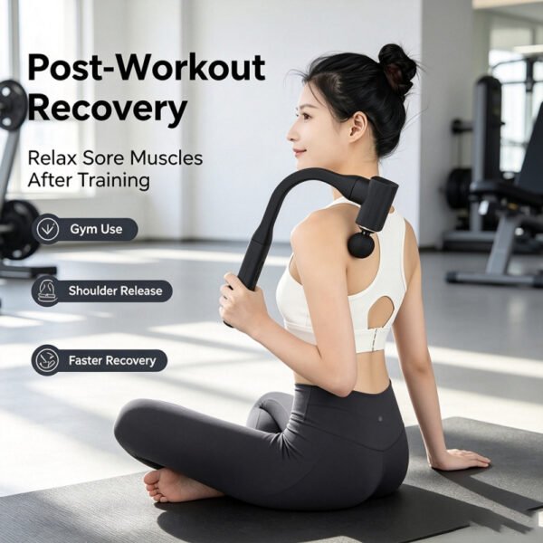 Deep Tissue Massage Gun with Extended Handle – U-Shaped Back, Neck, Shoulder & Leg Massager