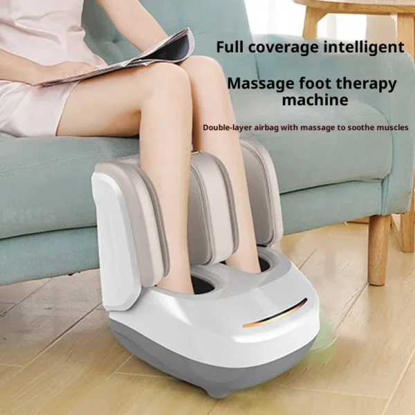Fully Enclosed Heated Foot Massager – Electric Foot Massage Machine for Home Relaxation